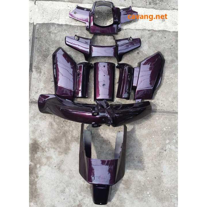 [HCM]Bộ vỏ nhựa xe máy + Tem xe máy Dream Thái Nhựa PP Đen MÀU NHO