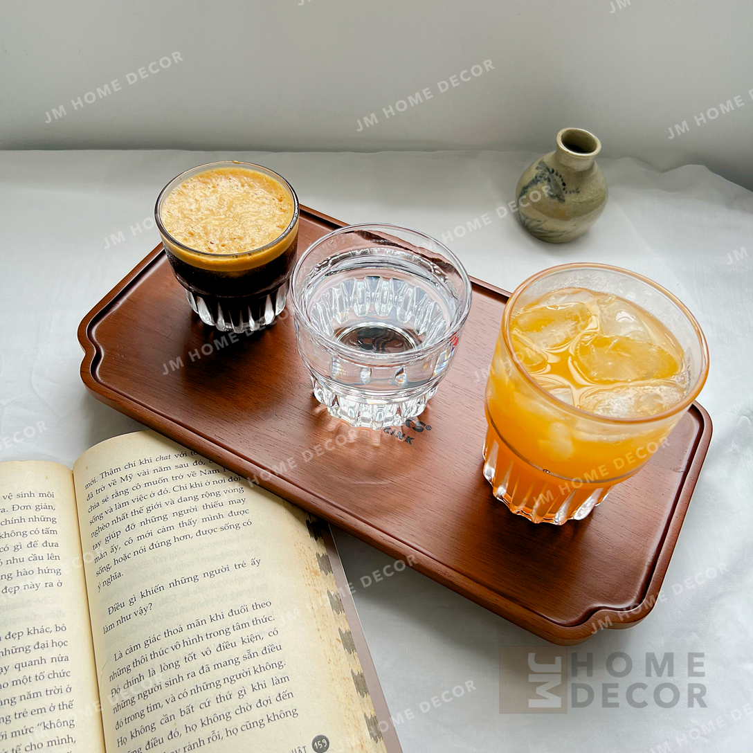 Ly thuỷ tinh cao cấp HONGLI thân sọc trong suốt