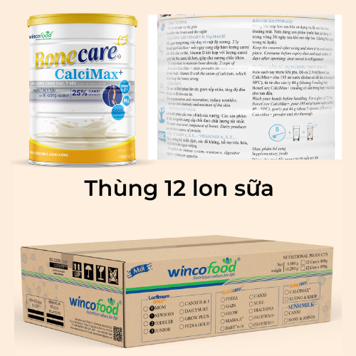(Combo 12 Lon) Sữa bột Wincofood Bonecare Calcimax+ (850g/lon)