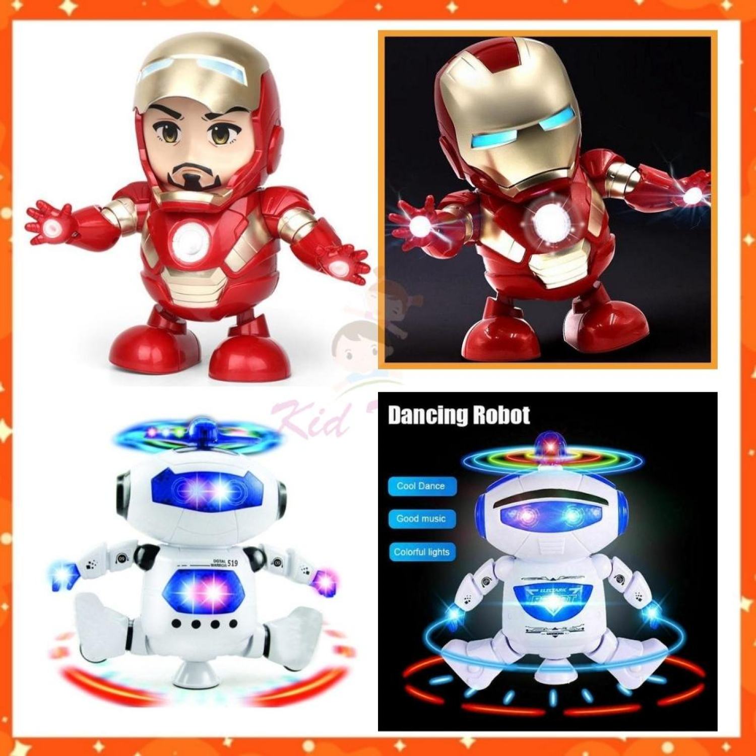 Iron man đồ chơi robot nhảy múa theo nhạc cực vui cho bé