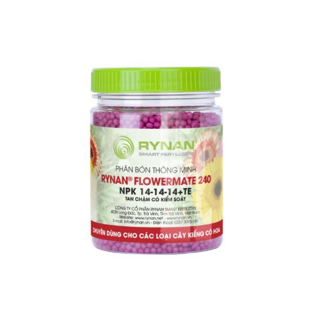 Phân bón thông minh rynan flowermate 240 npk 14-14-14+te