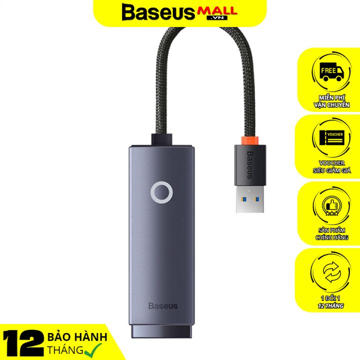 Đầu chuyển cổng usb-a/type - c sang rj45 lan port baseus lite series ethernet adapter