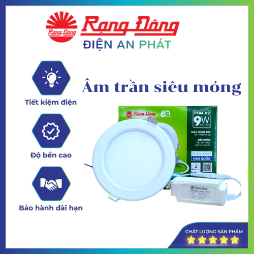 Đèn âm trần panel siêu mỏng 7w - 9w - 12w rạng đông model: pt04.v2