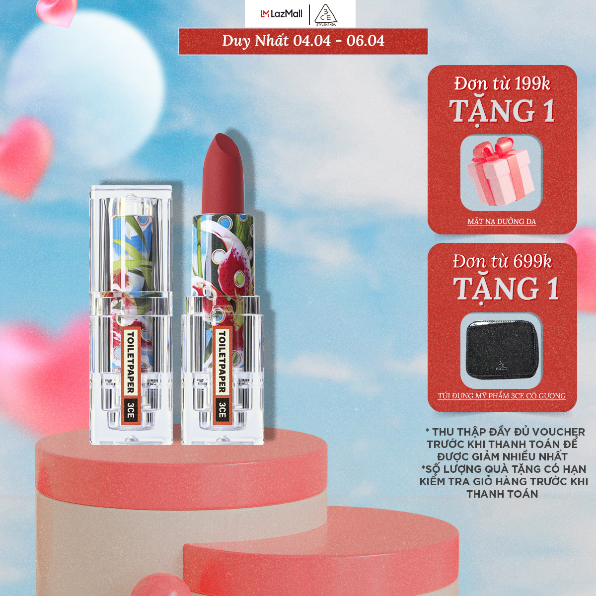 Son thỏi toiletpaper 3ce soft matte lipstick 3.5g