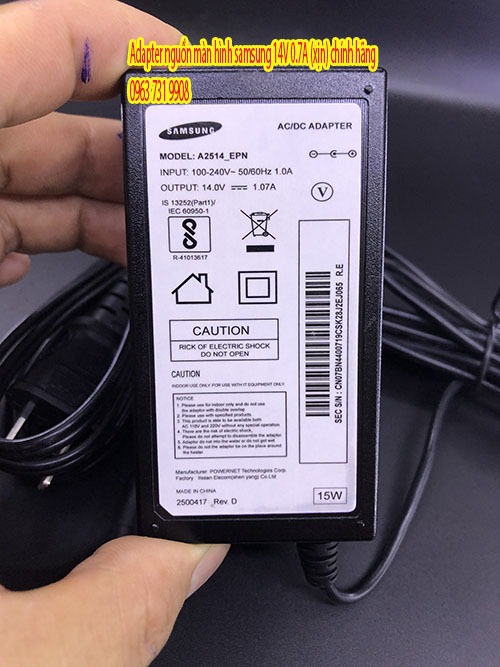 Adapter nguồn màn hình Samsung 14V 0.7A