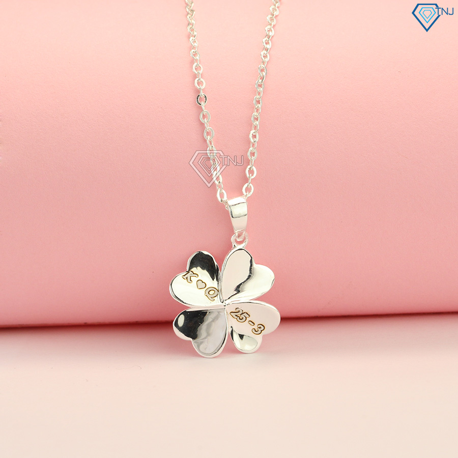 Vòng cổ nữ bạc cỏ 4 lá may mắn khắc tên DCN0251 - Trang Sức TNJ