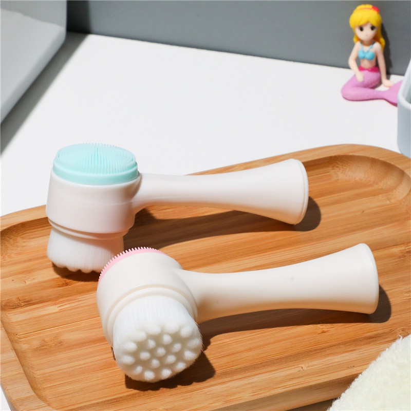 Cọ massage rửa mặt 2 đầu 3d gai silicon - cọ rửa mặt 2 đầu massage mềm mại