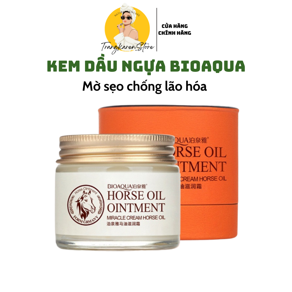 Kem dưỡng ẩm cho da kem dầu ngựa Bioaqua 70g dưỡng trắng da duy trì độ ẩm cao
