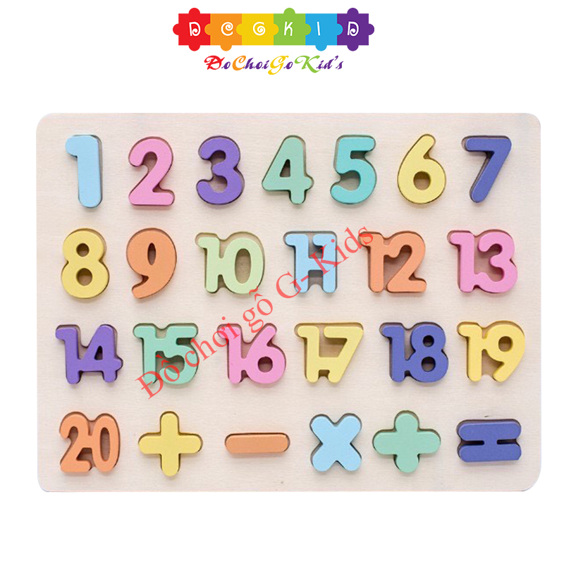 [HOÀN TIỀN 6%][HCM]Bảng gỗ chữ 20 số nổi cho bé phát triển trí tuệ