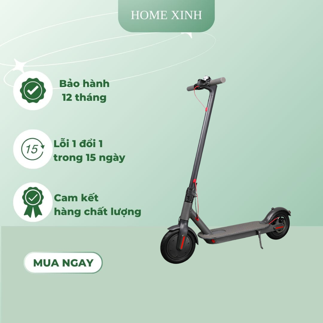 Xe scooter điện XIAOMI cao cấp tốc độ 30km/h, đồng hồ điện tử pin lithium 380Wh siêu trâu, gấp gọn tiện lợi, 40km/ lần sạc