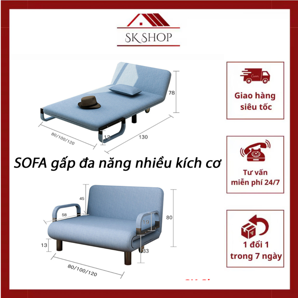 Ghế sofa gấp đa năng 80x190cm, sofa giường Ghế Sofa Đa Năng, Ghế Sofa Phòng Khách, Ghế Sofa Giường Đa Năng
