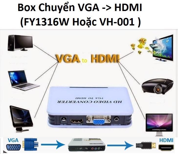 Bộ chuyển đổi vga và audio sang hdmi chuẩn 1080p