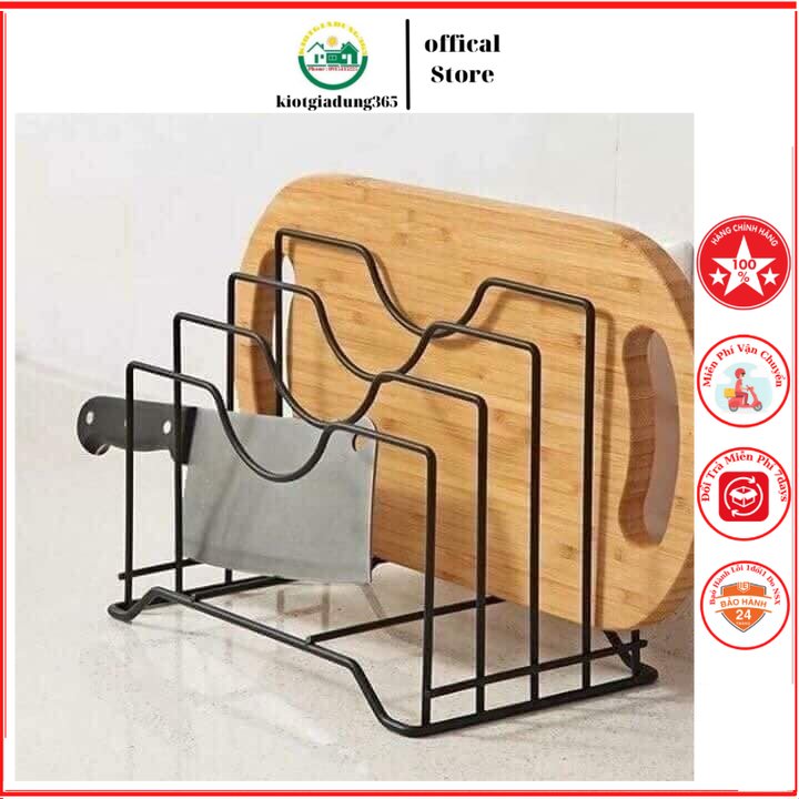 Giá để nắp xoong nồi,cài dao, thớt tiện lợi cho nhà bếp.