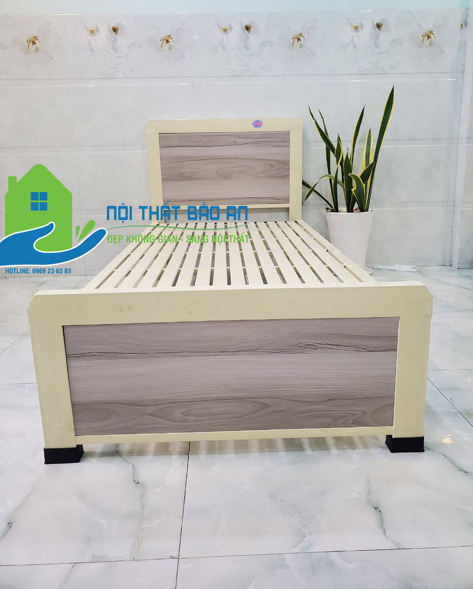 [HCM] Giường sắt kiểu gỗ kích thước ngang từ 1M đến 1M8 dài 2M – GS220 mẫu hiện đại kích thước thoải mái nằm rộng rãi 2- 3 người