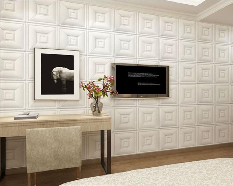 10 Tấm xốp dán tường giả da 60x60 cm dày 8mm