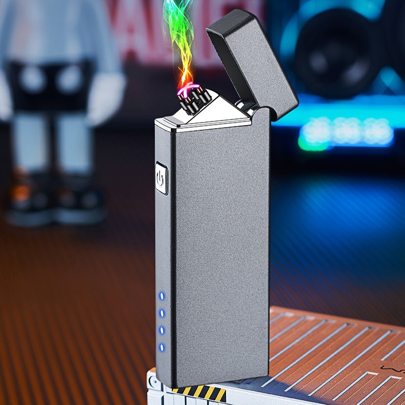 Bật lửa điện, hộp quẹt điện plasma chống gió tốt, led hiển thị mức pin, sạc pin cổng type C tiện lợi XH216, nhỏ gọn tiện lợi kèm dây sạc và hộp đựng
