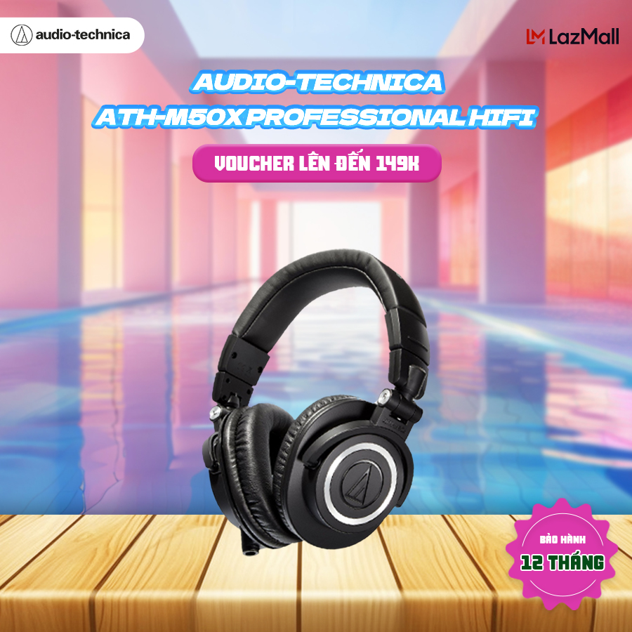 Tai Nghe Chụp Tai Overear Audio Technica ATH-M50x Professional Hifi - Hàng Chính Hãng
