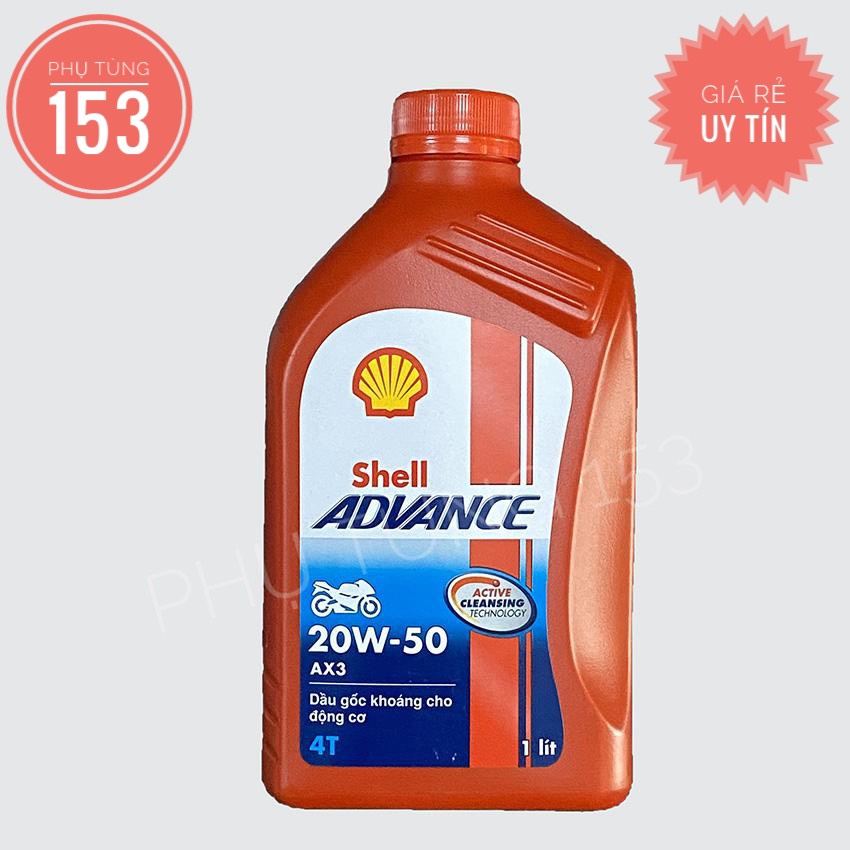 Nhớt SHELL ADVANCE AX3 20W-50 (1 Lít) - Dầu nhớt cho xe Số - PHỤ TÙNG 153