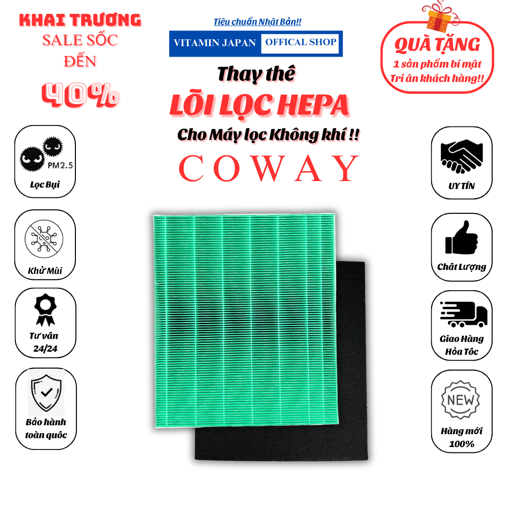 Màng lọc không khí Coway thay thế mã: AP-1215HH. Màng lọc than, màng lọc hepa