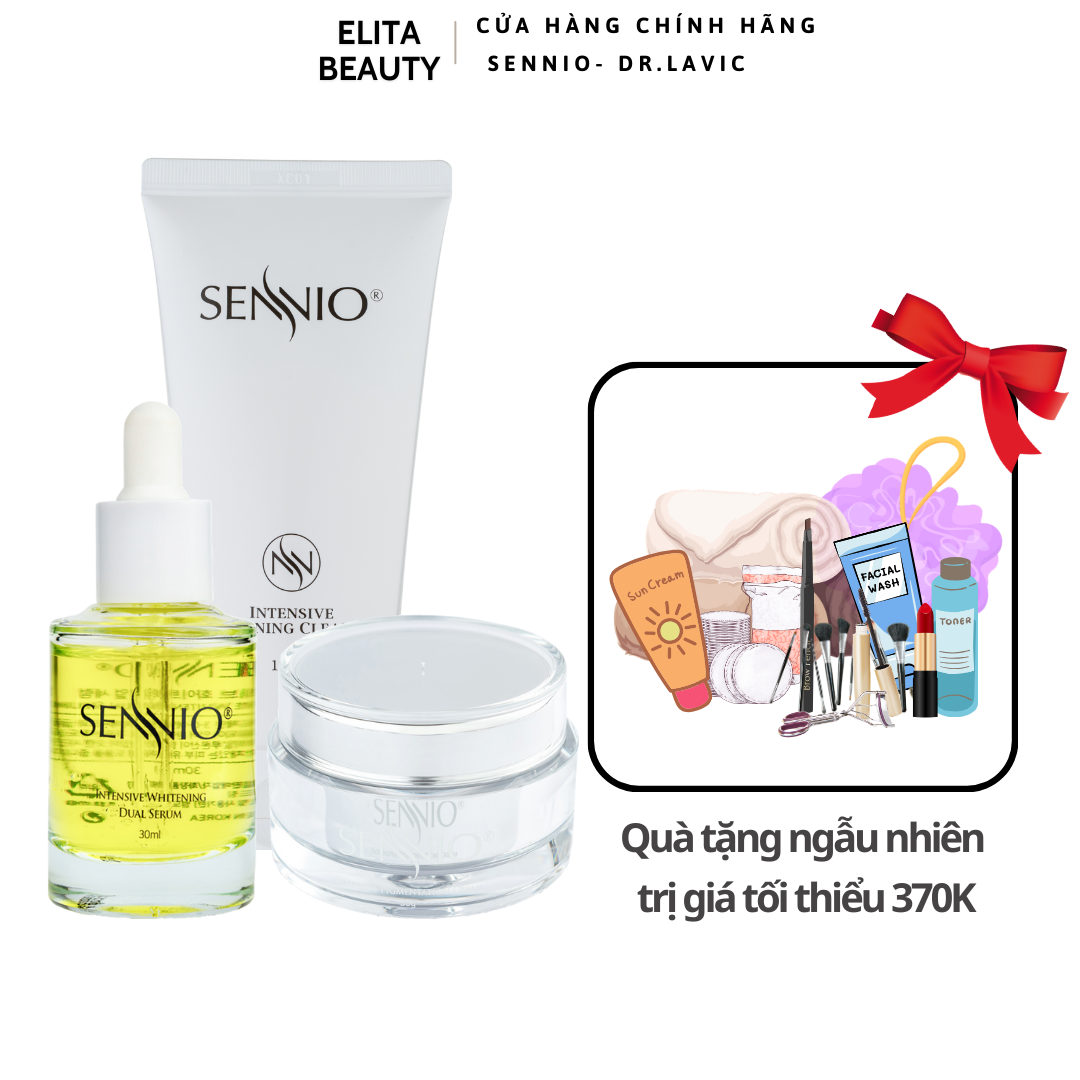 Bộ 3 sản phẩm làm sạch dưỡng da xoá mờ sạm nám, tàn nhang cao cấp Sennio Intensive Pigmenttation Treatment