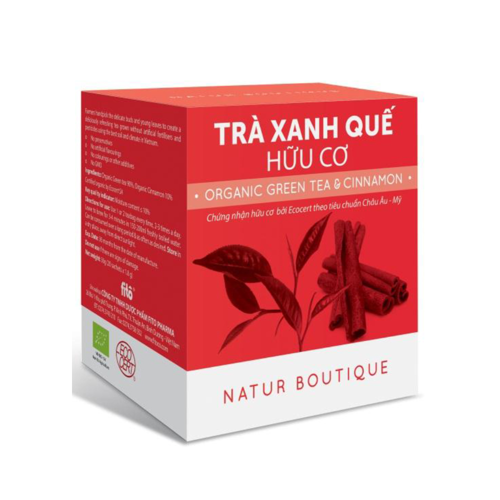 [HCM]Trà Xanh Quế Hữu Cơ Natur Boutique Organic Cinnamon Green Tea (20 teabags)