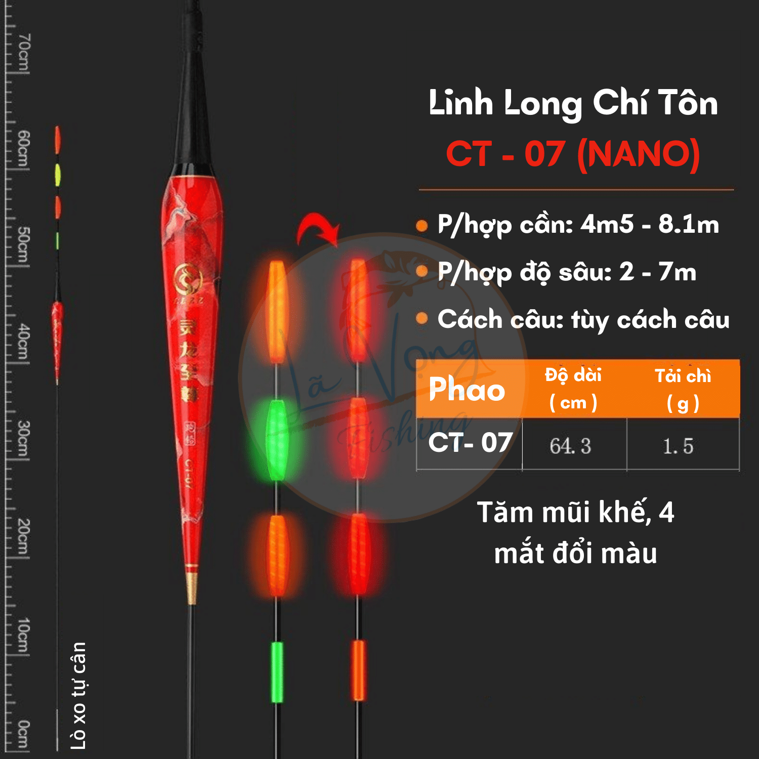 Phao hố đấu ngày đêm linh long chí tôn tăm mũi khế ct-07 - lã vọng fishing