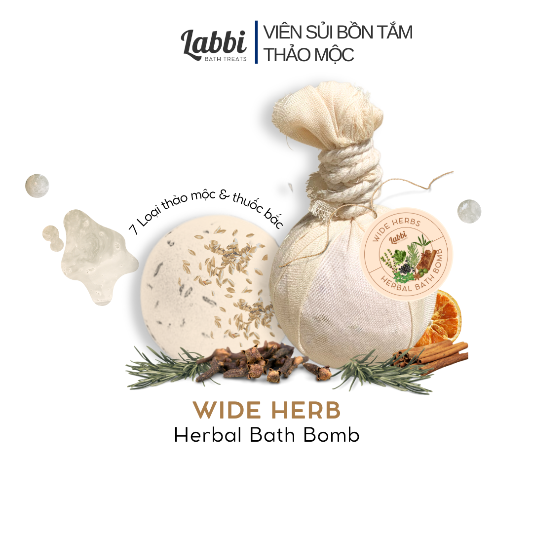 Wide herb herbal bath bomb / viên sủi bồn tắm thảo mộc / bom tắm