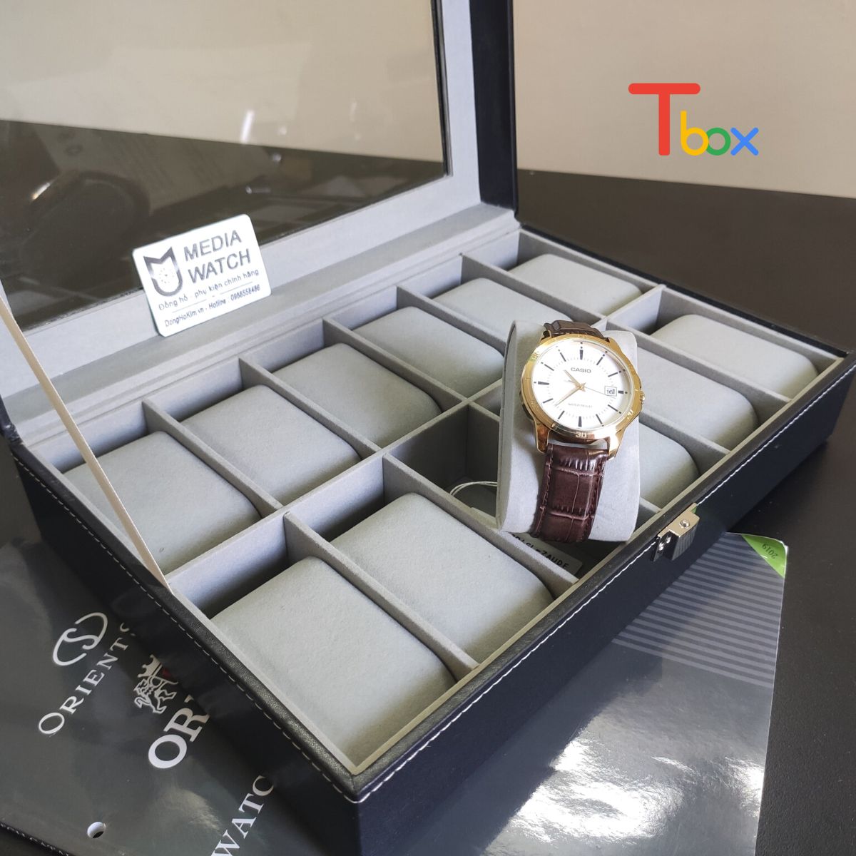 [Siêu Rẻ] Hộp đựng 12 đồng hồ bằng da