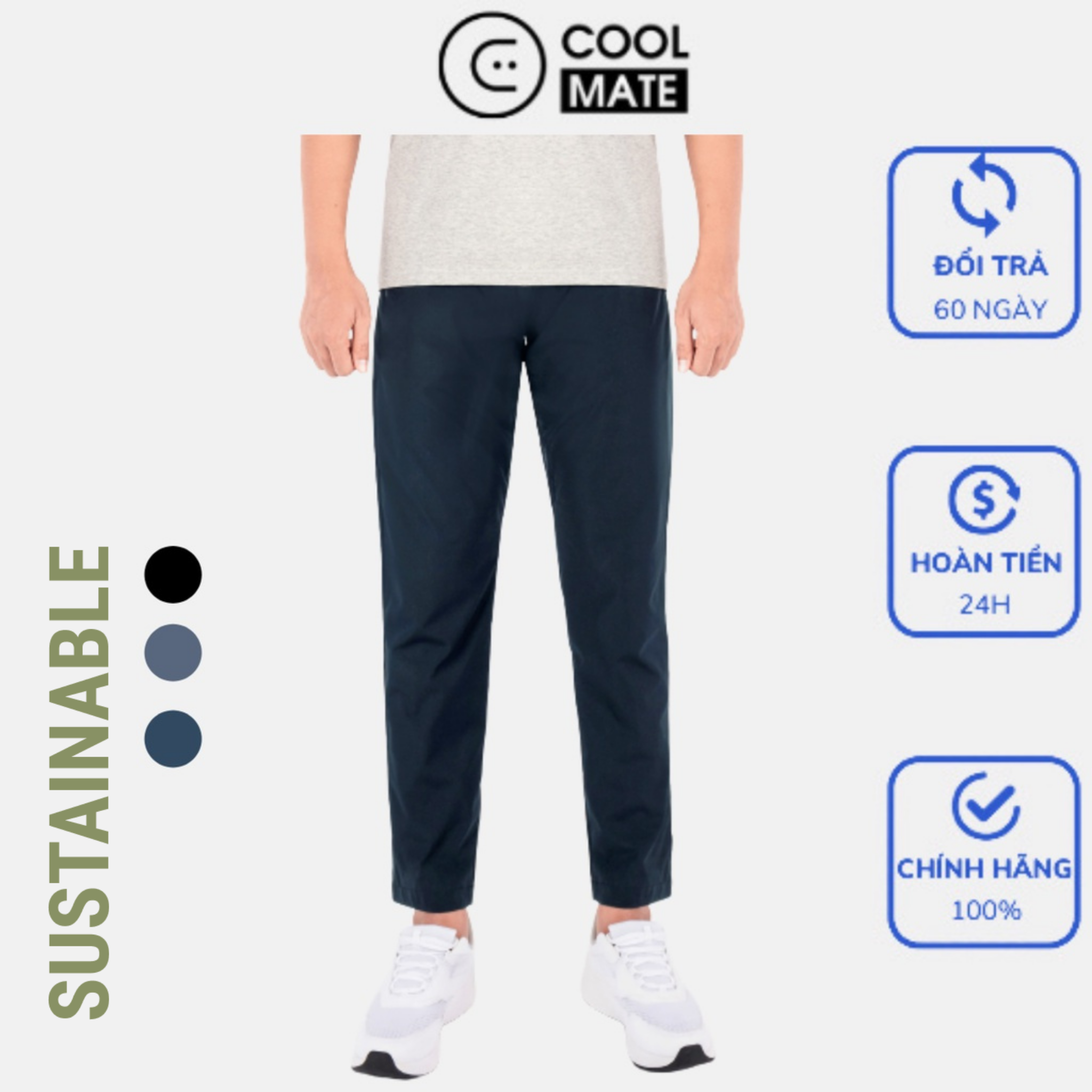 COOLMATE Quần dài nam Daily Pants sợi Sorona nhuộm Cleandye thương hiệu Coolmate