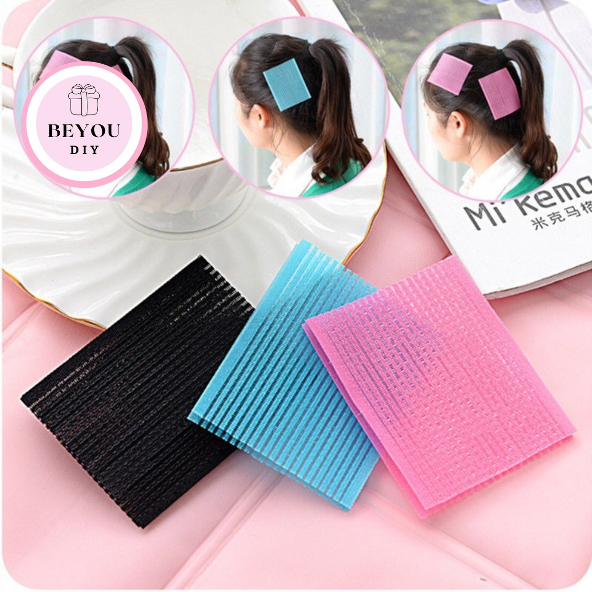 Set 2 miếng dán tóc, dán mái tự dính giúp cố định tóc khi trang điểm - beyou