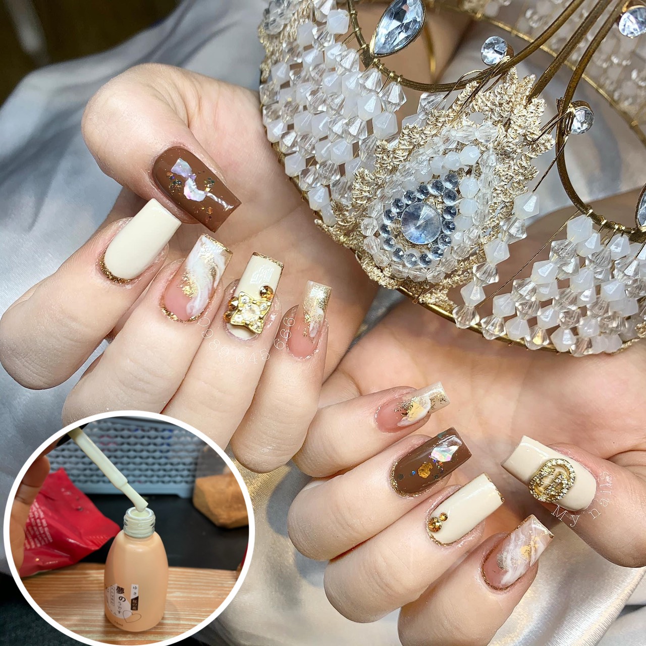 Sơn gel lẻ màu trắng ngà - sơn gel móng tay nail samsam
