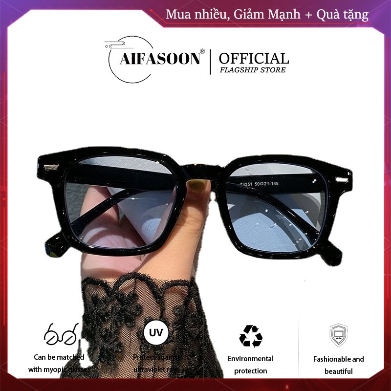 Aifasoon kính râm vuông cho nam kính râm cổ điển cho nữ kính chống nắng thời trang hàn quốc