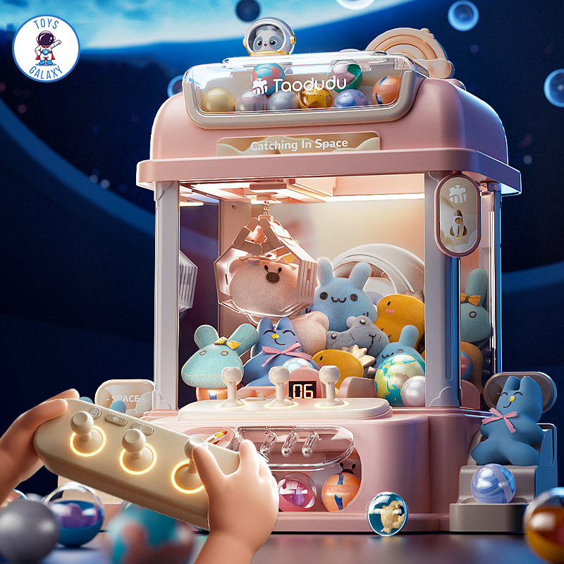 Máy Gắp Thú Bông Mini Phi Hành Gia - Điều Khiển Từ Xa Có Nhạc Đèn Kèm Nhiều Thú Bông Dễ Thương