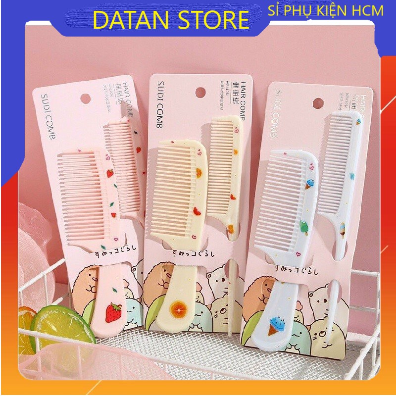 Set 2 Lược Chải Tóc Cute tạo kiểu tóc- Hàng túi zip xịn xò