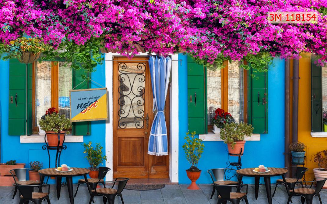 Tranh dán tường 3d trang trí quán cafe- trà sữa- trà chanh- Huyền Chi- Đặt in khổ lớn theo kích thước yêu cầu