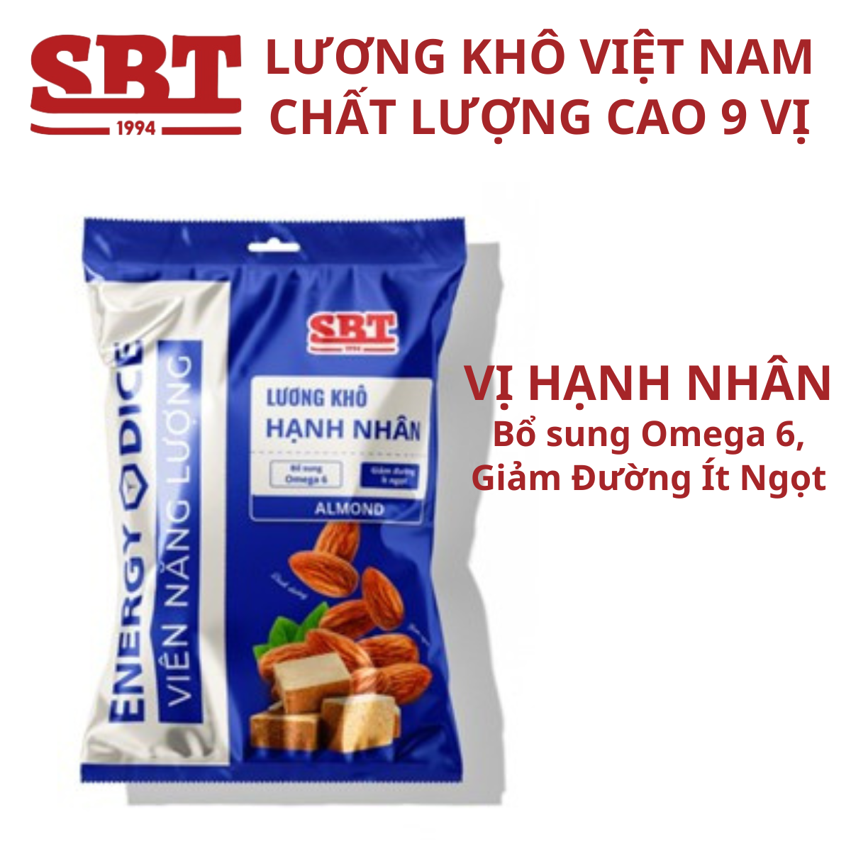 Lương Khô Mini SBT Hạnh Nhân ít đường, ít ngọt