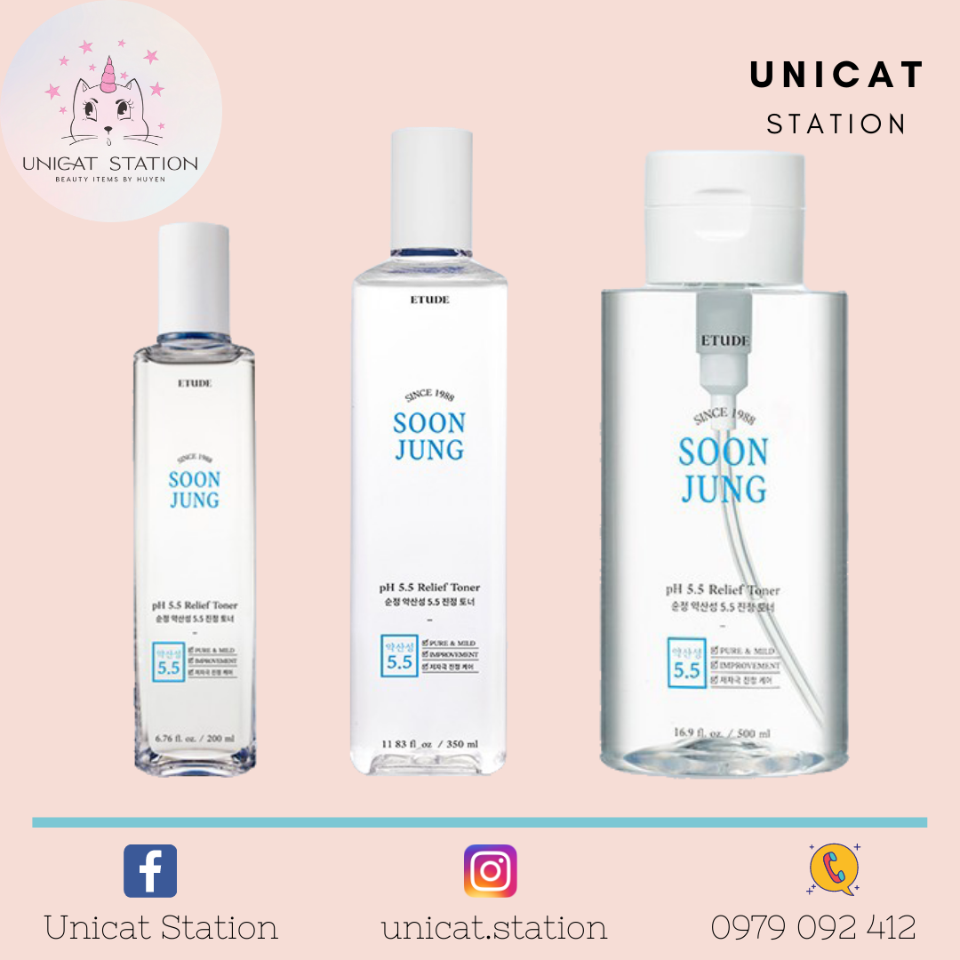 Nước cân bằng etude soonjung ph 5.5 relief toner