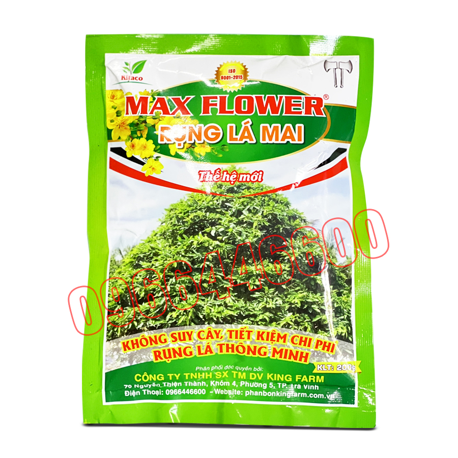 Max flower rụng lá mai 200g - rụng lá đồng loạt theo cơ chế tự nhiên, không suy cây