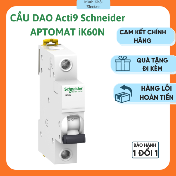Cầu dao tự động 1 pha mcb schneider acti9, aptomat mcb schneider ik60n,áp tô mát, át cài mcb, át tép cầu dao điện, cb át