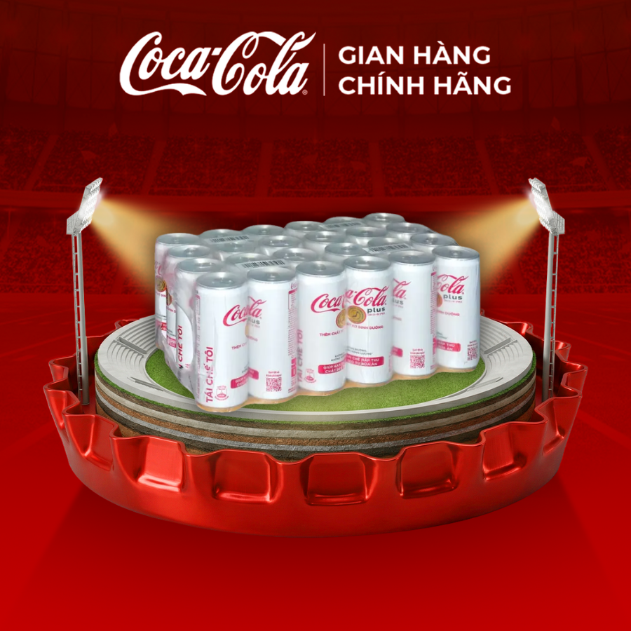 [SIÊU SALE ] Thùng/Lốc 24 Lon Nước Ngọt Giải Khát Có Ga Coca-Cola Plus (Foshu) 320ml/Lon Sale 15.4 Coca-Cola Chính Hãng_LD