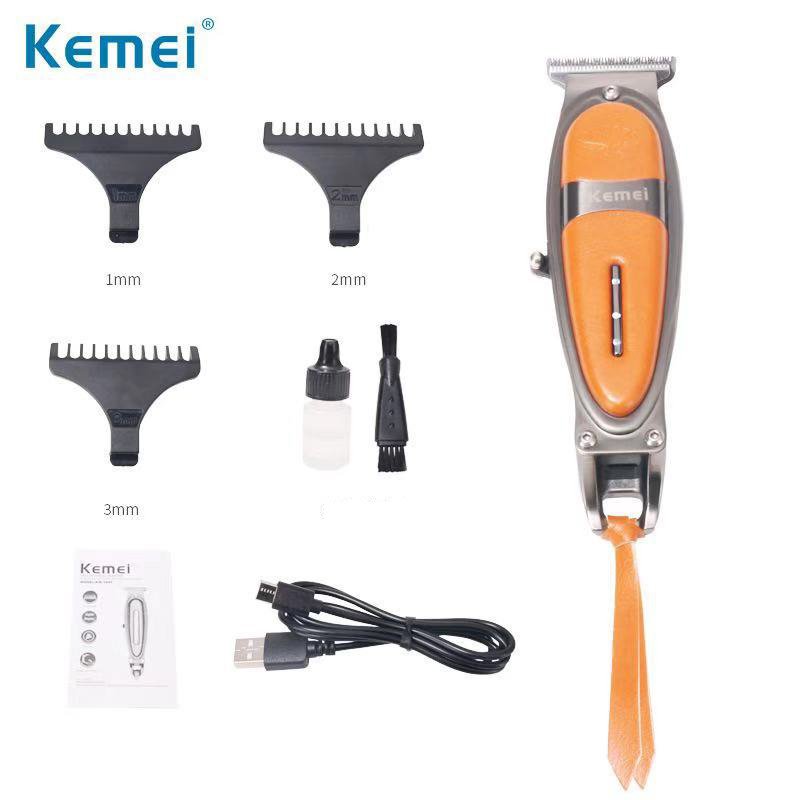 Tông đơ bấm viền Kemei 1946 kết hợp bọc da cao cấp