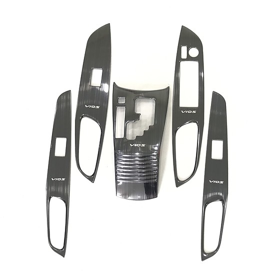 Ốp nội thất xe Vios 2019 2020 2021 Bản AT, MT - 5 Chi Tiết, Chất Liệu TiTan Phay Xước, Có Sẵn Keo Dính Dễ Dàng Lắp Đặt Tại Nhà, Phụ Kiện Trang Trí Xe Sang Trọng Hơn