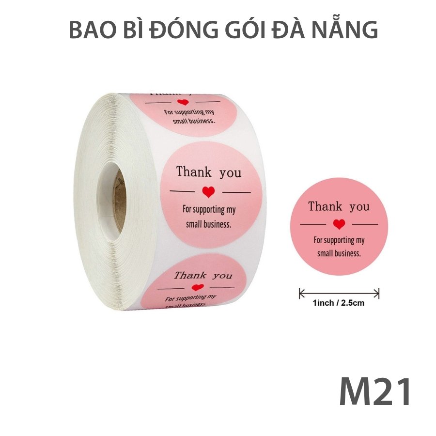 Cuộn 500 Sticker Dán Nhãn Thank You Dễ Thương, Sticker Thank You Dán Hàng