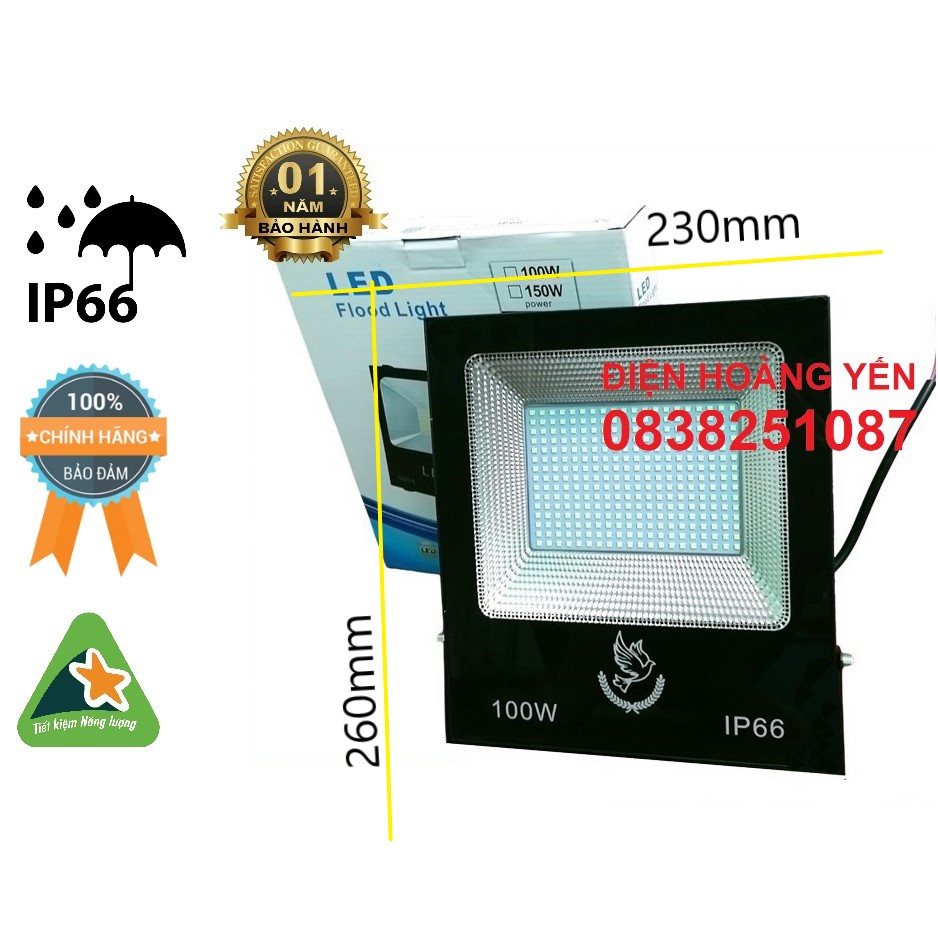 Đèn pha led siêu mỏng siêu sáng ip66 100w 50w đèn ngoài trời ánh sáng trắng