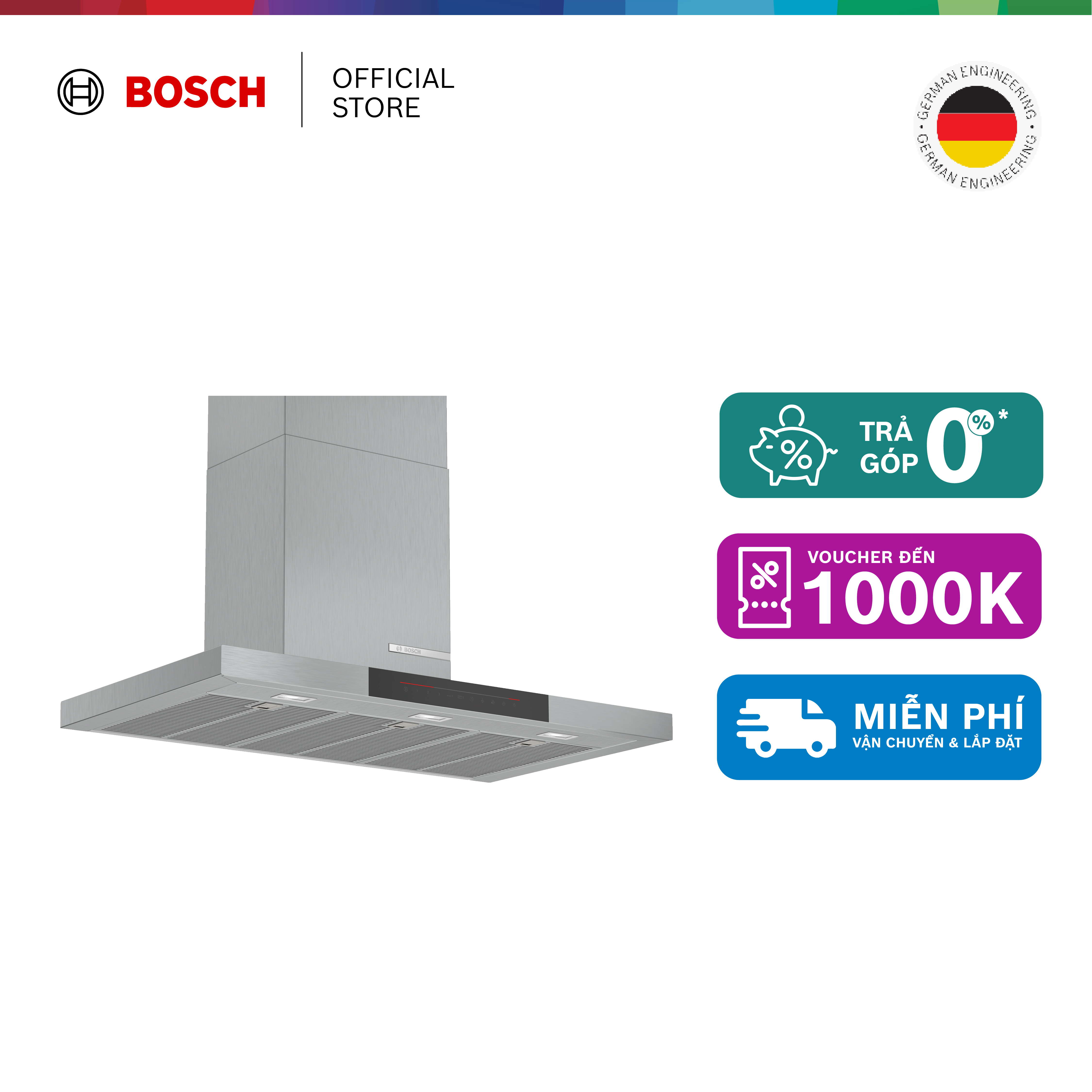 Máy hút mùi dạng chữ t bosch dwb98jq50b - series 6 - hàng chính hãng