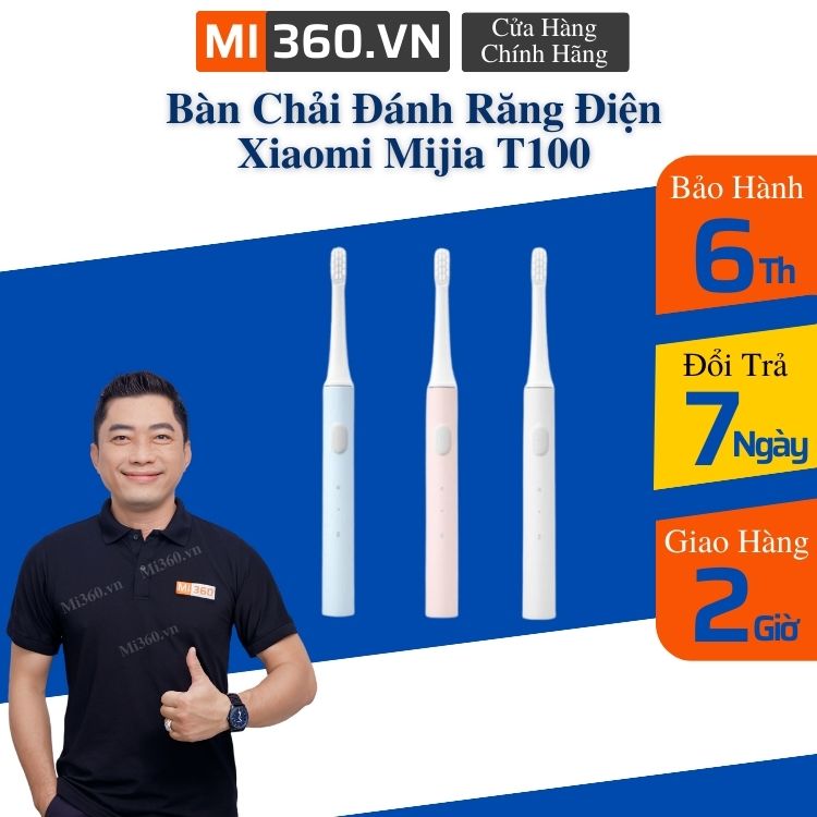 Bàn chải điện xiaomi mijia sonic t100 bàn chải đánh răng mijia t100 hàng chính hãng