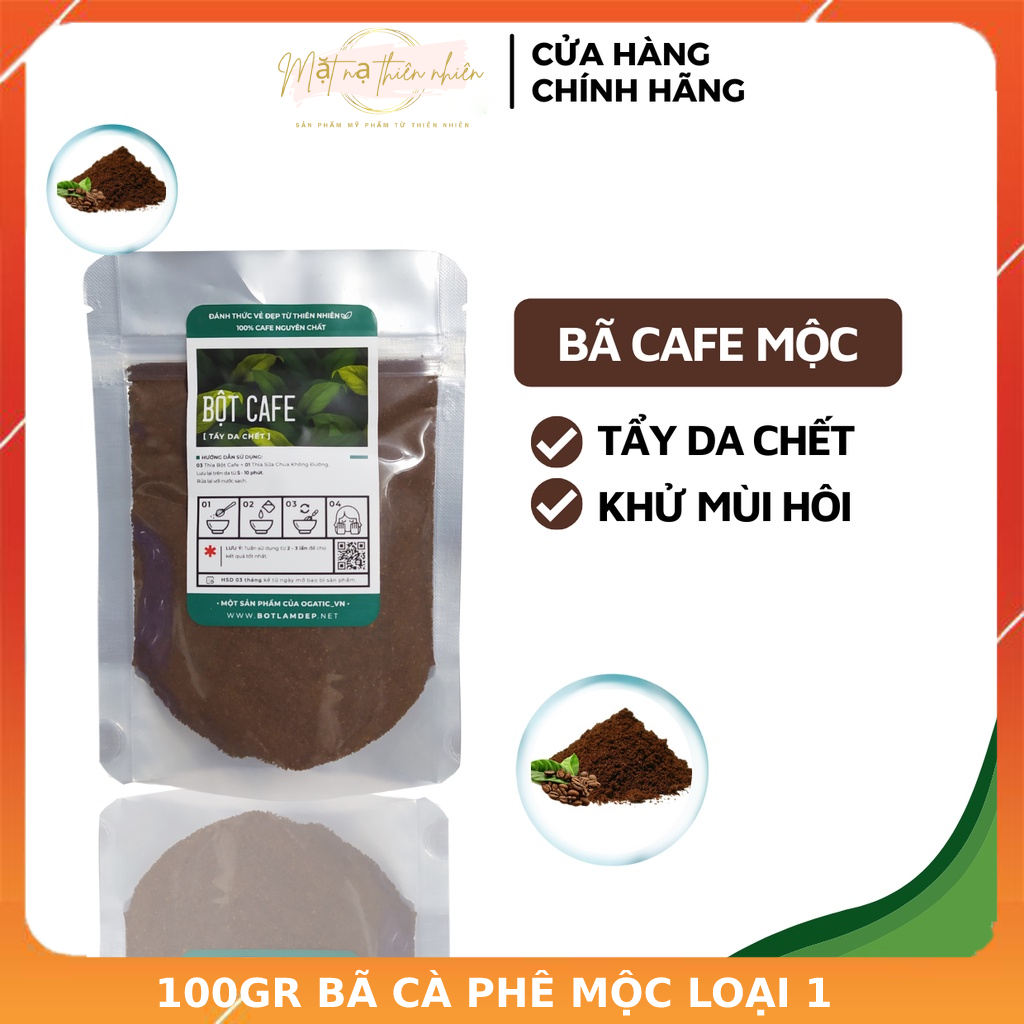 Bột cà phê nguyên chất loại 1 - Bột cà phê Đắp mặt - Giúp tẩy da chết - Handmade - Matnathiennhien