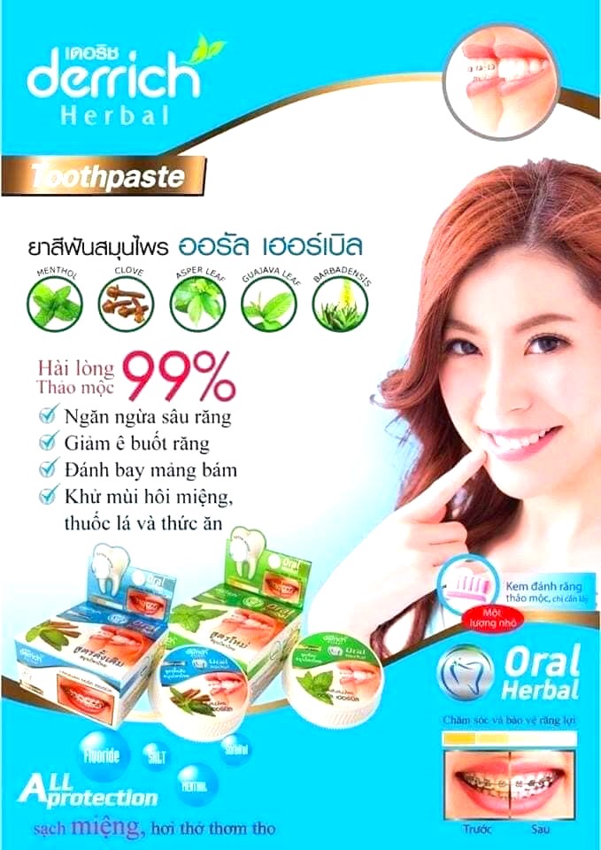 Kem Tẩy Trắng Răng Siêu Cấp Derrich Oral Herbal Thái Lan