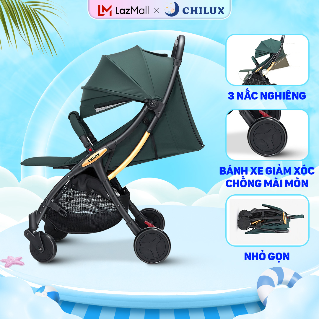  Xe đẩy cho bé gấp gọn và ghế ngồi ô tô CHILUX D23 - giảm rung lắc tối đa bảo hành chính hãng 3 năm 