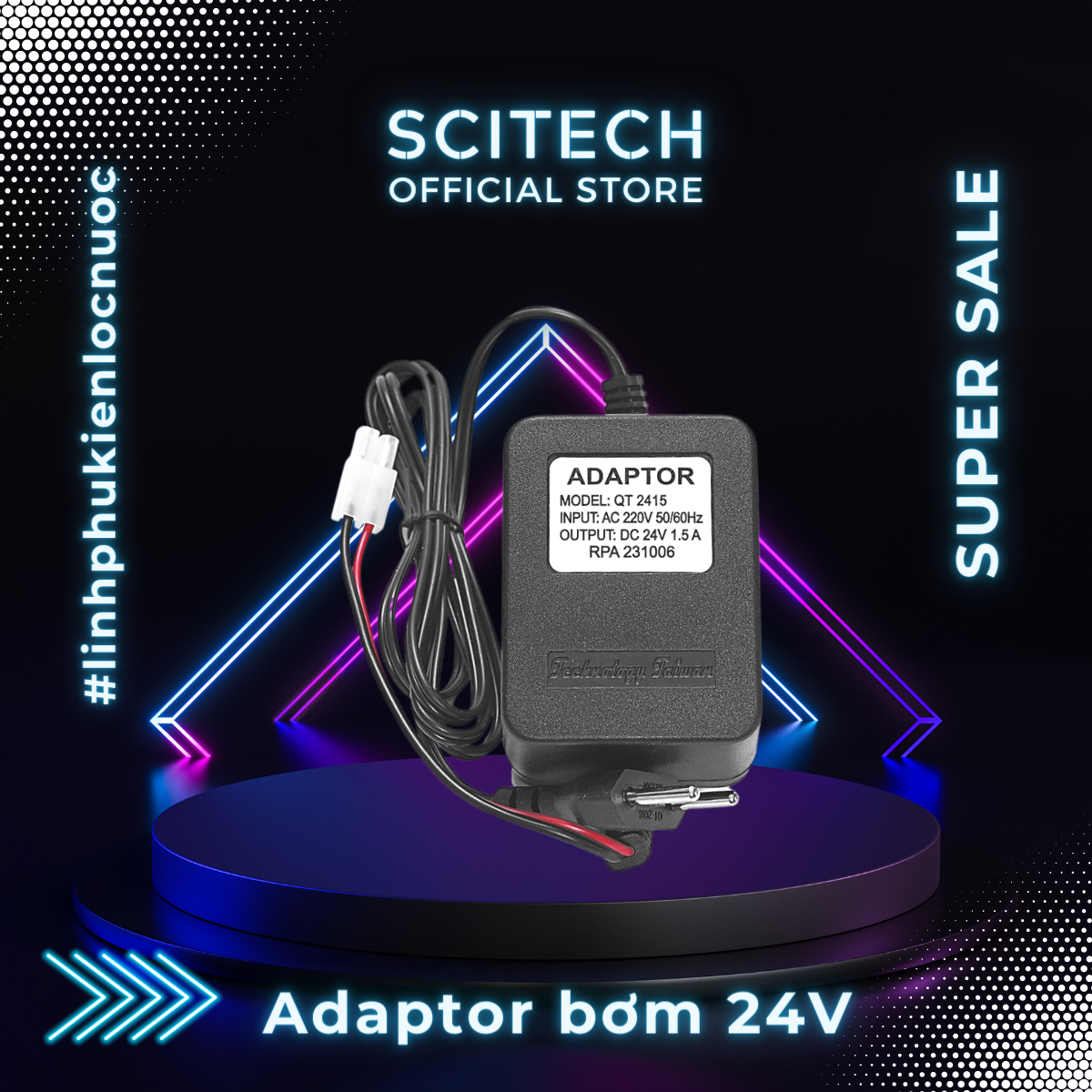 Adaptor bơm 24V máy lọc nước - Scitech Water